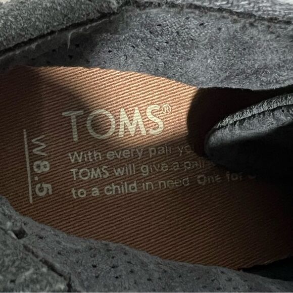 Toms Lunata‎ Grey Suede Block Heeled Lace-Up Booties -- 8.5 - Picture 13 of 13